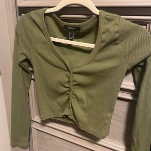 Like new. Has a few buttons. Thickish material